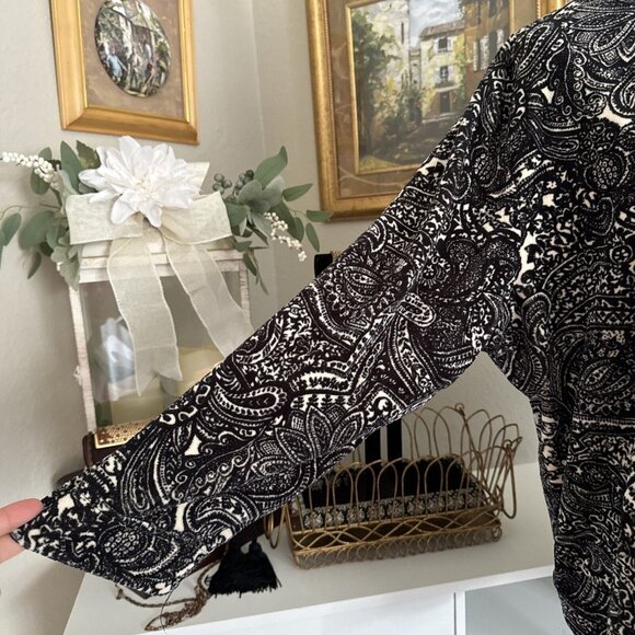 Vintage Women’s Velour Halter Active Sweater Black White Full Zip Size 1X - Picture 7 of 13